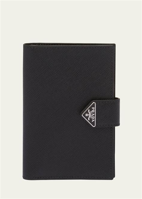 Prada Men's Saffiano Leather Snap Passport Holder.